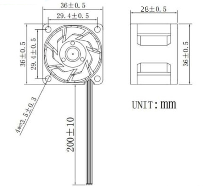 MFD3628 Dimensions